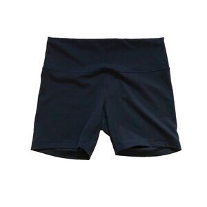 Lululemon Wunder Train Bike Shorts Womens 12 Navy Blue High Rise Waist 6" Inseam